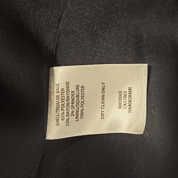 💕HALOGEN💕 Double Breasted Window Pane Plaid Check Blazer ~ Navy Blue S NWOT - Picture 14 of 14